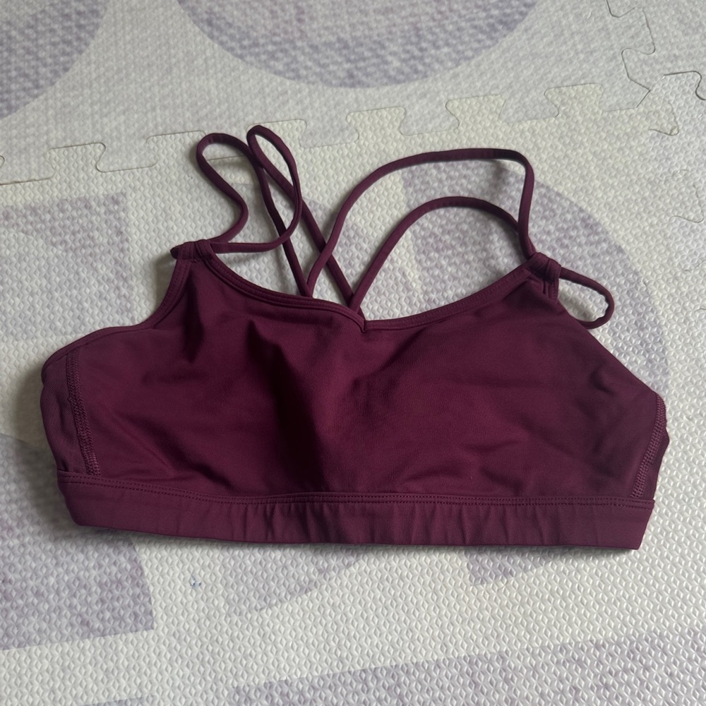Women’s Strappy Sports Bra - Deep Plum